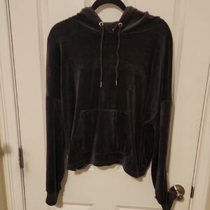 Bebe Sport Charcoal Velour Hoodie
